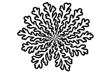 Ink ocean symmetry spiritual ocean mandala symmetry of seaweed algae inspired artwork radial marine drawing ocean fractal symmetry natural burst motif