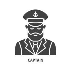 Captain glyph icon. Symbol of sailling, shipping. Vector illustration.