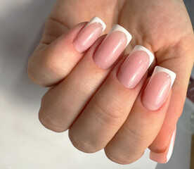 Elegant Square French Manicure