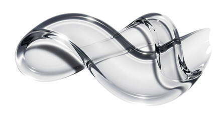 Ribbon gloss serum smear with luminous edges on white background