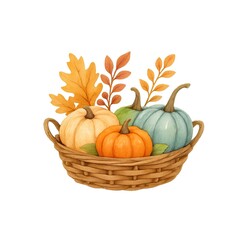 Pumpkin Season Memories Colorful Harvest Basket with Pumpkins and Autumn Leaves Design Pumpkin Patch Vibes Cozy Fall Farm Life