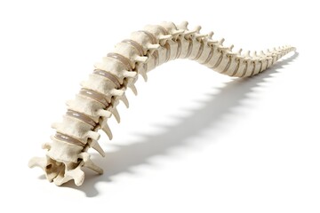 Highly Detailed Human Spine Anatomy Illustration Showing Complete Vertebral Column Structure on Clean White Background for Medical Study