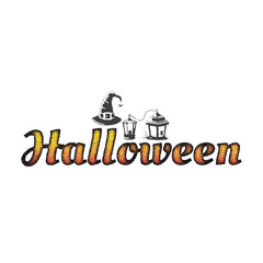 Halloween grunge gradient lettering typography style art design