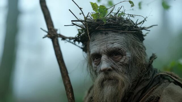 Leshy protector spirit: forest myth, nature keeper, folklore tale, invisible guide, shapechanger role, magical beast, hidden wanderer, mythical root, cultural guardian, Slavic mystery