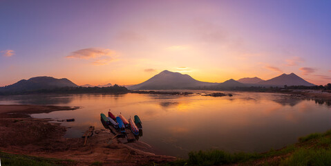 Kaen Khun Khu Mekong River Viewpoint, Chiang Khan District, Loei Province, Thailand is a beautiful...