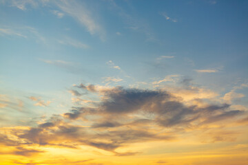 Colorful sky and clouds backdrop at sunrise and sunset,Sky on sunrise. Beauty sunrise with sunlight background. Twilight, dramatic sunrise dawn, dusk, sunshine. Cloudy sunset. Sunrise wallpaper.