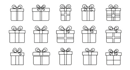 Festive Gift Box Collection A Variety of Present Icons for Every Celebration
