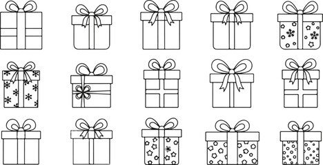 Gift Boxes for Celebrations A Collection of Festive Presents Icons