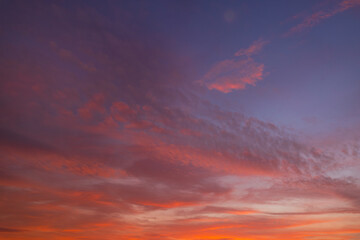 Colorful sky and clouds backdrop at sunrise and sunset,Sky on sunrise. Beauty sunrise with sunlight background. Twilight, dramatic sunrise dawn, dusk, sunshine. Cloudy sunset. Sunrise wallpaper.