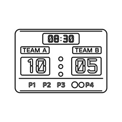 Scoreboard isolated on minimalist line art style illustration of sports score display