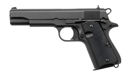 Black Semi- Automatic Pistol on Black Background handgun