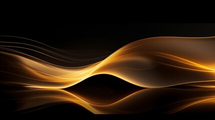Golden Swirl: Dynamic waves of golden light dance against a dark, contrasting backdrop, creating an abstract display of elegance.