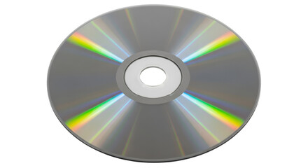 Silver CD Disc With Rainbow Reflections compact disc
