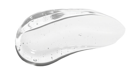 Transparent cooling gel smear with water like clarity on bright white