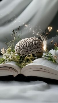 Study importance theme: brain presence, knowledge center, book source, mental focus, learning path, cognitive power, thought process, intellectual growth, mind strength, education journey, idea spark