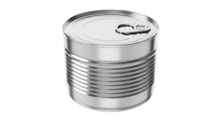 Silver Metal Food Can with Pull- Tab Lid graphic design