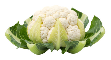 Fresh Cauliflower with Green Leaves vegetable food
