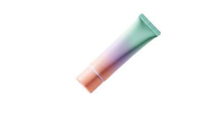 Weightless pastel tube in modern product display