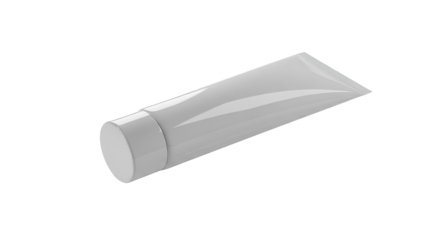 Premium glossy tube casting soft reflections on white