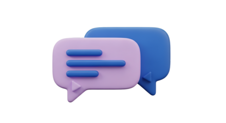 Two 3D Speech Bubbles with Message Lines chat communication