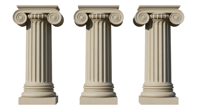 Three Ionic Columns in a Row greek roman