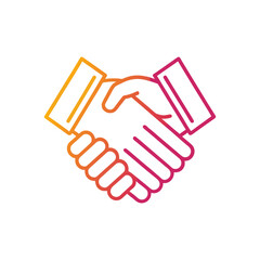 Handshake icon representing agreement and partnership isolated on white background isolated on transparent background