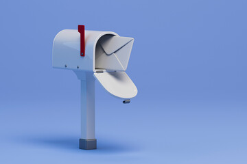 3D digital mailbox with envelope for message delivery