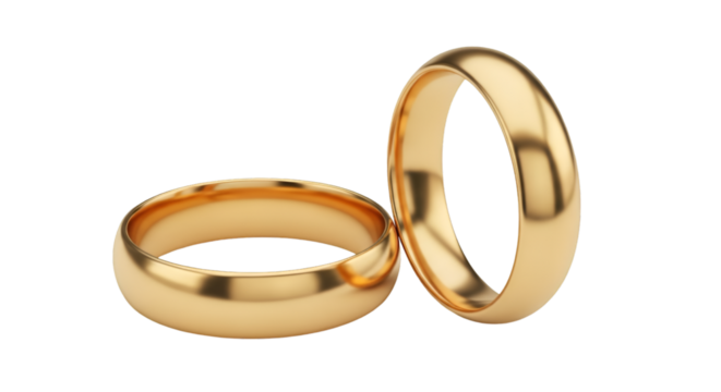 Two Gold Wedding Rings Side by Side gold rings engagement rings