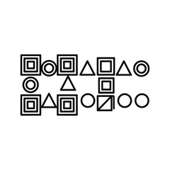 Geometric pattern of squares, circles, and triangles isolated on, creating a modern design