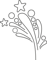 Congratulatory Fireworks Burst in Colorful Night Sky for Festive Celebrations vector illustration