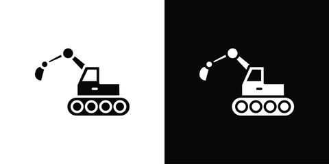 Excavator icon design element for website and app ui design projects