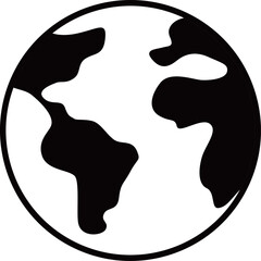 地球のアイコン　モノトーン