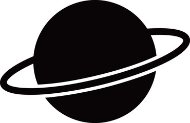 土星のアイコン　モノトーン