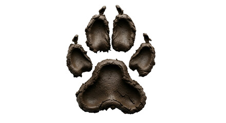 Muddy Animal Paw Print Impression wolf bear