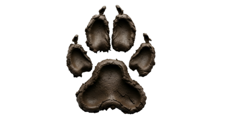 Muddy Animal Paw Print Impression wolf bear