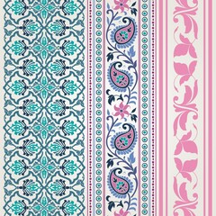 wedding card design, traditional paisley floral pattern , royal India	