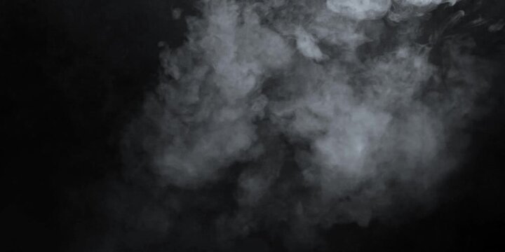Swirling white smoke expands to fill the black frame. Hypnotic, smooth motion ideal for dramatic or mysterious scenes