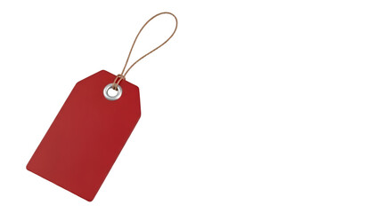 Red Rectangular Gift Tag with Twine on Black label