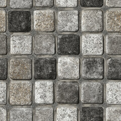 eamless Grey Granite Cobblestone Pavement Texture Background