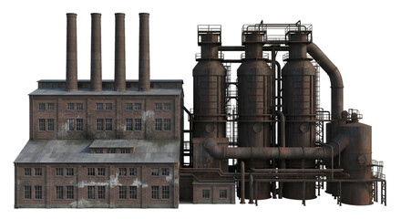 Old Industrial Factory Building with Smokestacks e0432280b5b5541aea04c28abe35d050dr