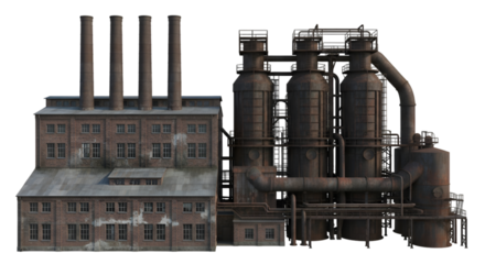 Old Industrial Factory Building with Smokestacks e0432280b5b5541aea04c28abe35d050dr