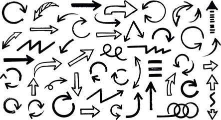 Vector Illustration of a Diverse Set of Hand-Drawn and Modern Arrow Icons for UI/UX Design & Navigation