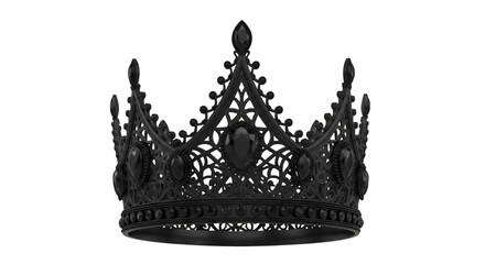 Ornate Black Crown with Dark Gemstones royalty king