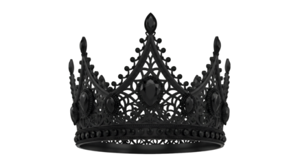 Ornate Black Crown with Dark Gemstones royalty king