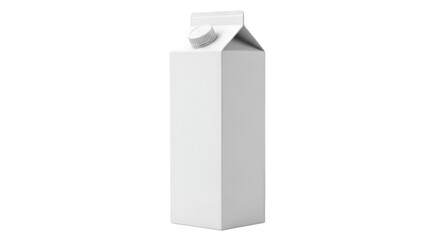 White Milk Carton with Screw Cap on Black Background Keywords: milk carton, container, beverage