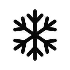 Obraz premium Simple geometric snowflake icon represents winter cold snow season frost and freeze symbol isolated on white background