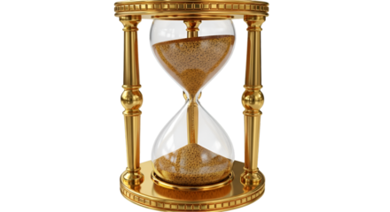Golden Hourglass with Sand Flowing 1b13351e77c69d59de34df684a1caf92dr