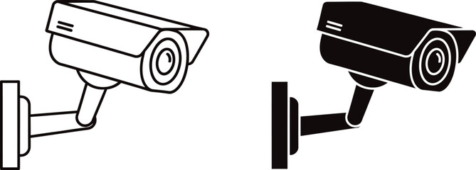 Illustration of security camera, surveillance system for safety