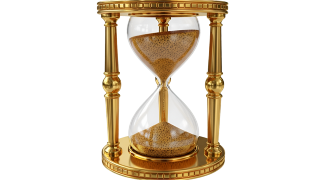 Golden Hourglass with Sand Flowing 1b13351e77c69d59de34df684a1caf92dr