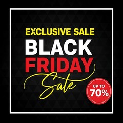 Obraz premium Exclusive black friday sale advertisement with up to 70% off discount